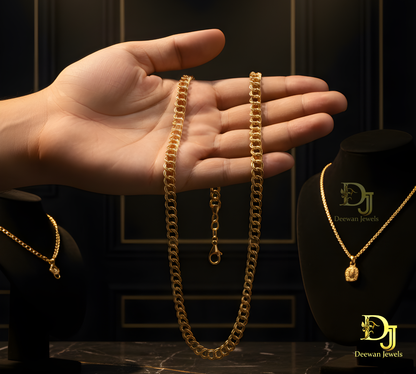 Finely Detailed Design Gold Plated Kohli Chain for Men