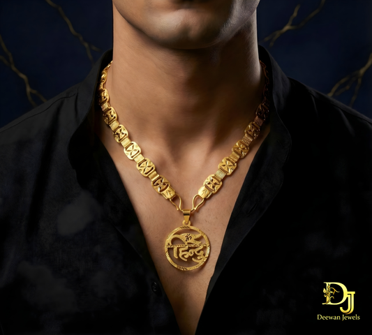 Om Fabulous Design Gold Plated Pendant for Men