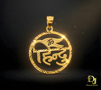 Om Fabulous Design Gold Plated Pendant for Men