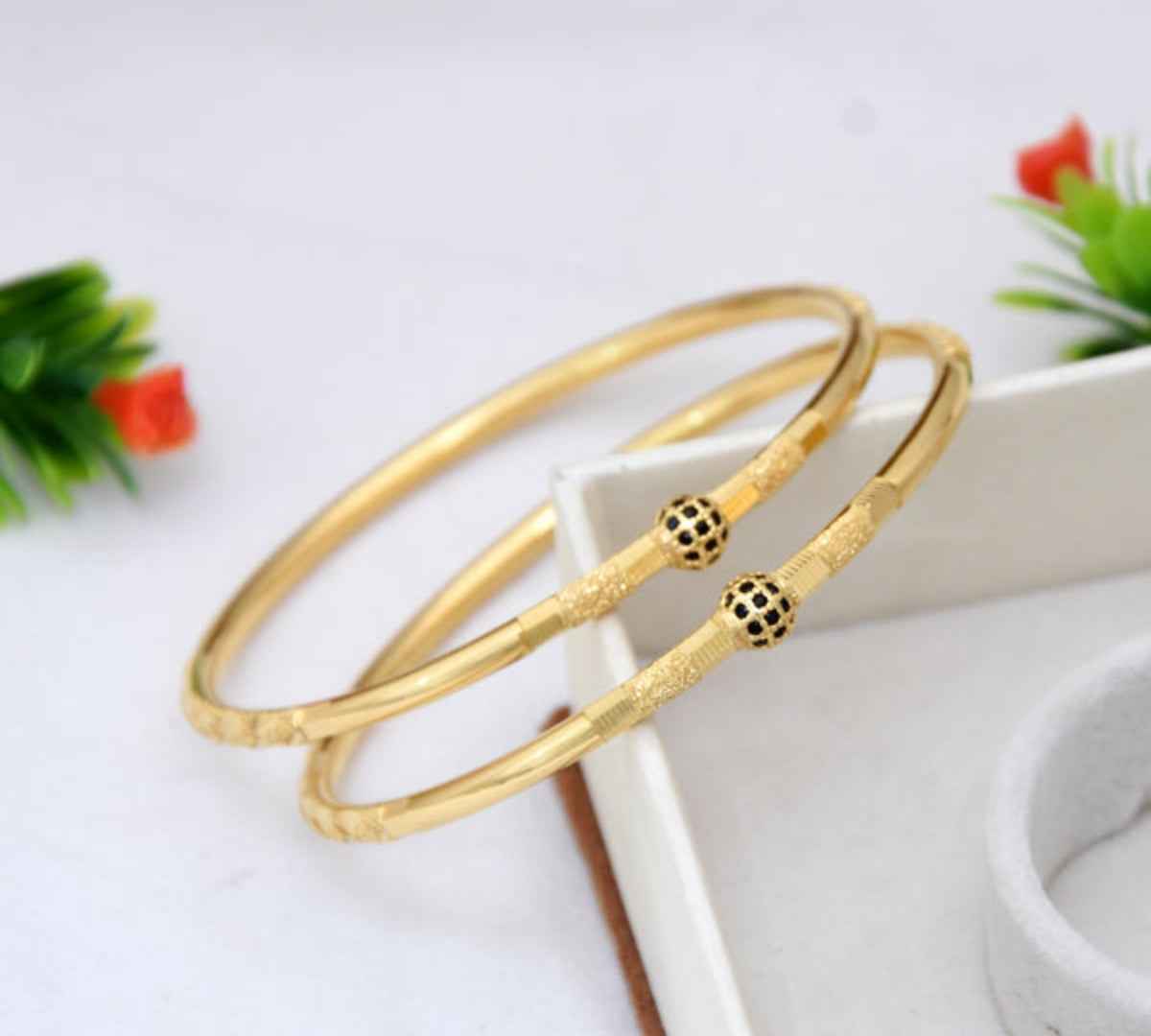 1 Gram Gold Plated Brilliant Design Bangles for Ladies