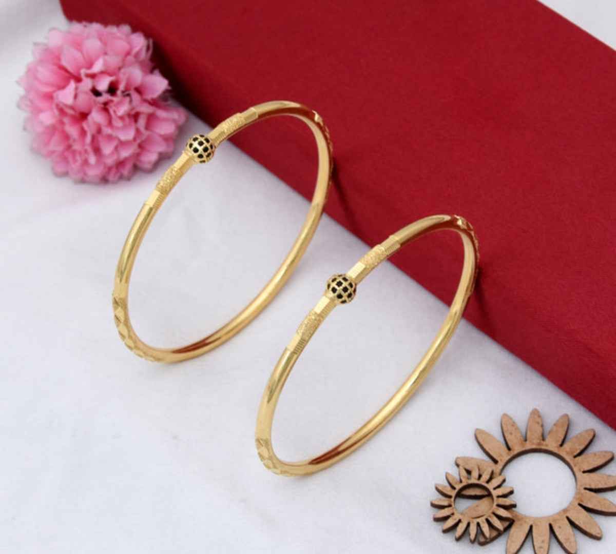 1 Gram Gold Plated Brilliant Design Bangles for Ladies