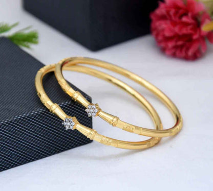 1 Gram Gold Plated Dazzling Design Bangles for Ladies