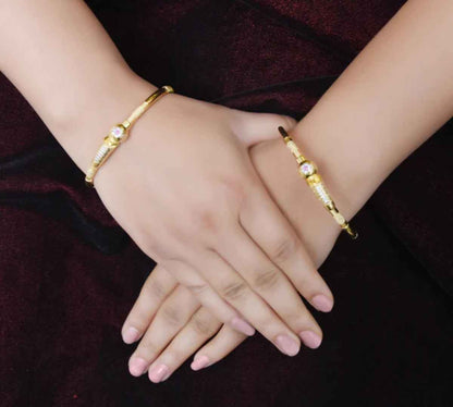 1 Gram Gold Plated Opulent Design Bangles for Ladies